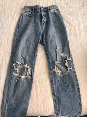 PacSun High-Rise Distressed Blue Jeans